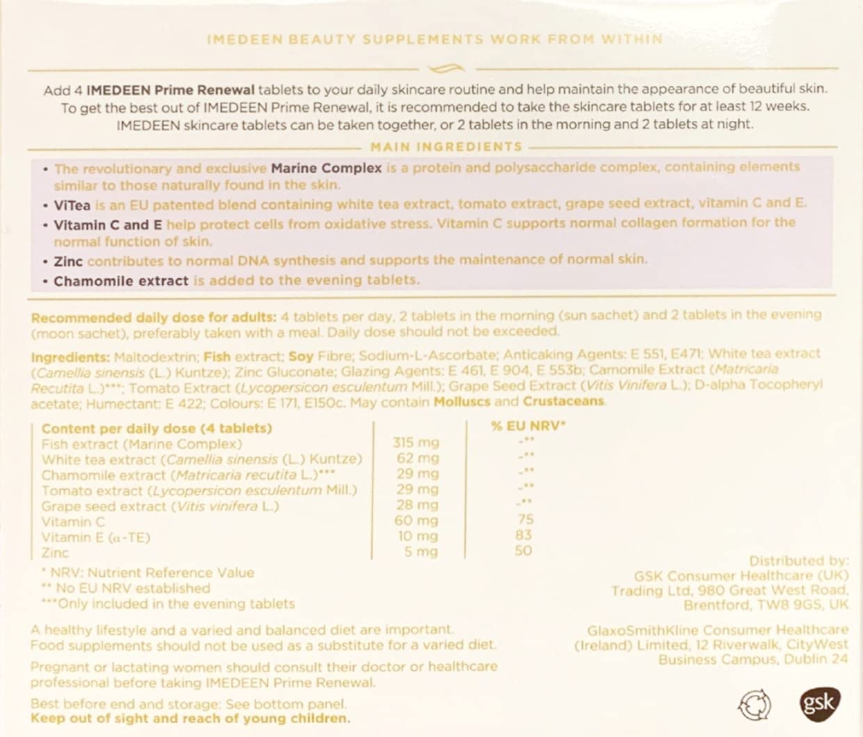 Imedeen Prime Renewal 3 Months Supply – Post-Menopause Skin Care (50+)